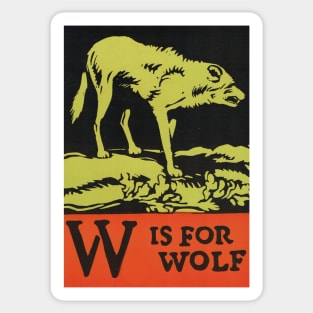 W is for Wolf  ABC Designed and Cut on Wood by CB Falls Sticker